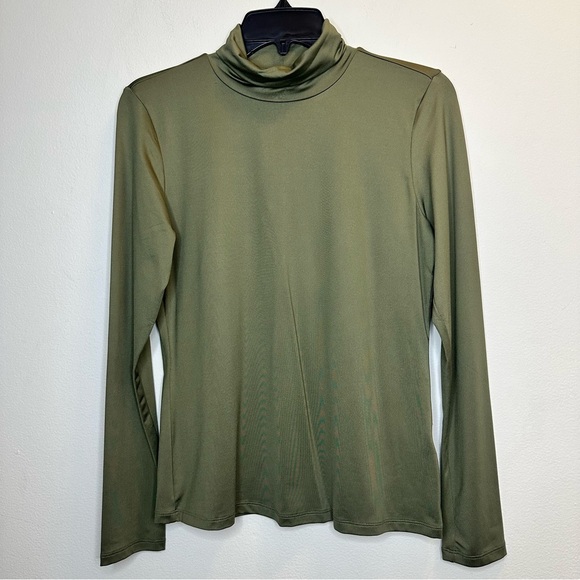 ANTONIO MELANI Sweaters - Antonio Melani ELIZABETH DAMRICH Women Olive Turtleneck Long Sleeves Blouse Sz M